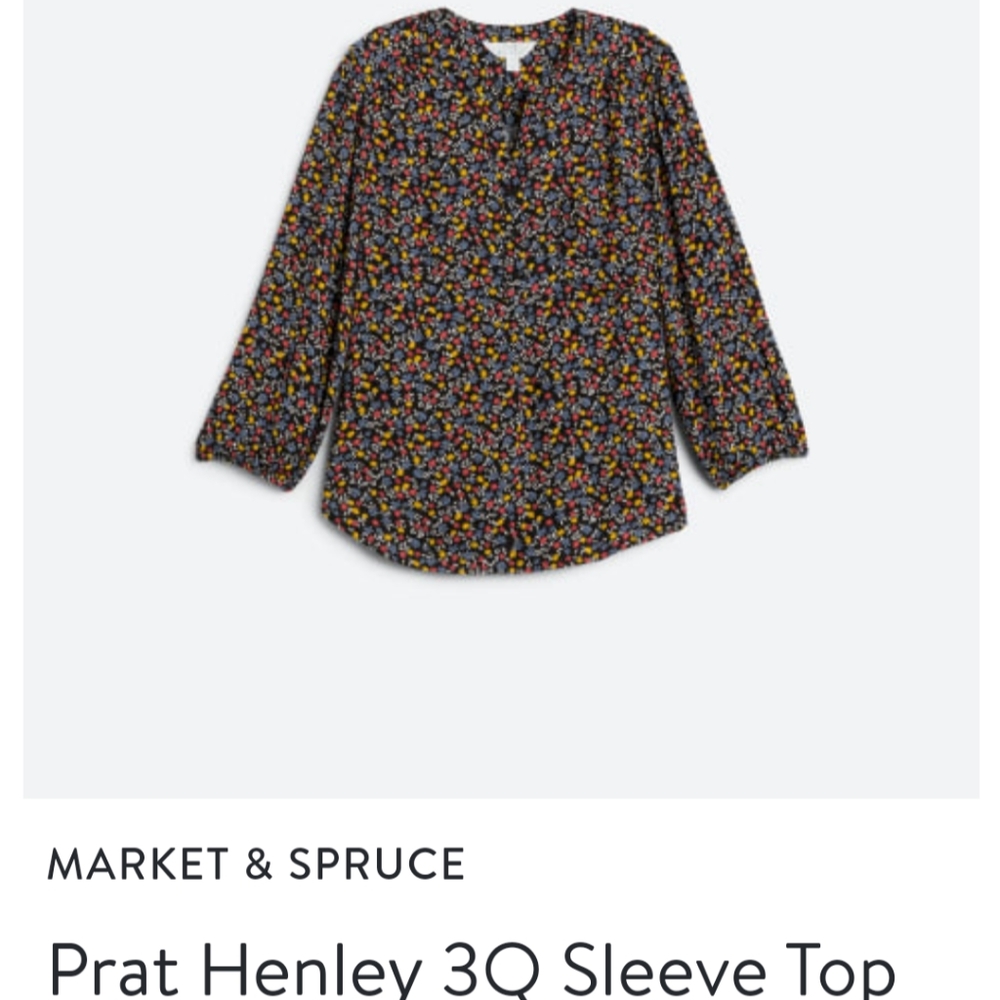 NWT! Market & Spruce Stitch Fix -  Prat Henley 3Q Sleeve Top. Black 3x